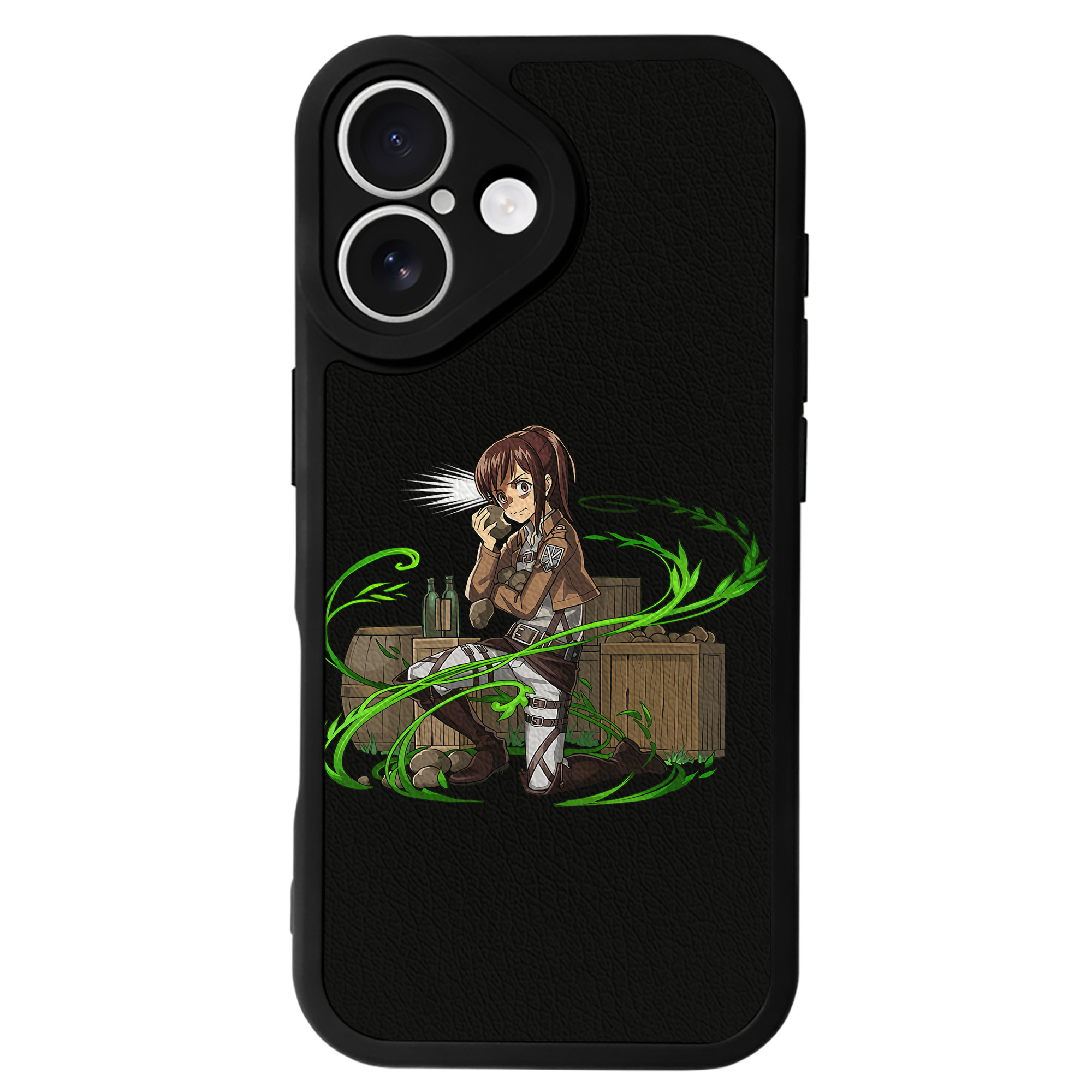 （画像用） 進撃の巨人 サシャ·ブラウス Attack on Titan Sasha Blaus 【iPhone 16シリーズ対応】シリコンスマホケース（レザー調） 材質：シリコン